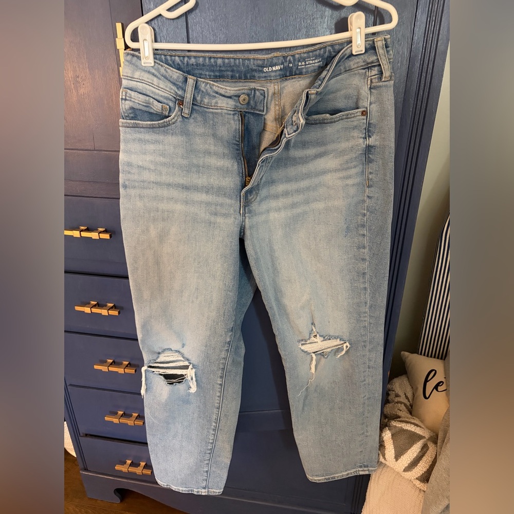 Old Navy Light Blue Distressed Jeans